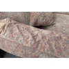 Image 5 : Ornate Oversized Loveseat With Feather Pillows and Cream-Rust Fabric