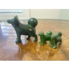 Image 2 : Nephrite Jade 2" Carved Husky Dog w/Babies  Carving of A Momma Sled Dog