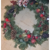 Image 4 : Holiday Decor Including: Ornaments, Mini Tree, Wreath, 3 Pillar Candleholder