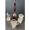 Image 1 : Very Old Mysterious Glass Ruby Red Decanter & More 