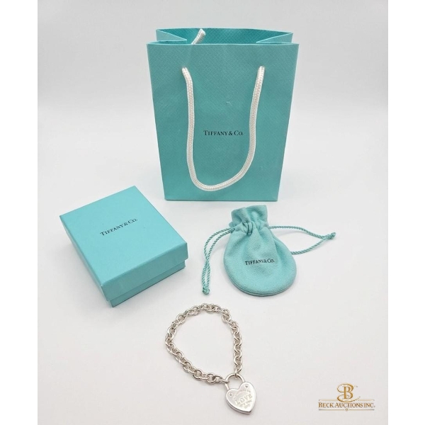 925 Sterling Silver Return To Tiffany Love Lock Bracelet By Tiffany & Co. 26.54g