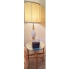 Image 1 : MCM Table Lamp 28T w/ Circular End Table & Alarm Clock
