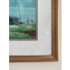 Image 2 : Original Signed Framed Watercolor Painting Depicting A Landscape Scene w/ A Boat & Figures 