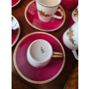 Image 2 : vintage Lichte Fine China Germany demitasse coffee service set in white and magenta with gold floral