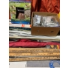 Image 3 : all contents of table, including several vintage meter sticks, put away outdoor pet barrier, huge ju