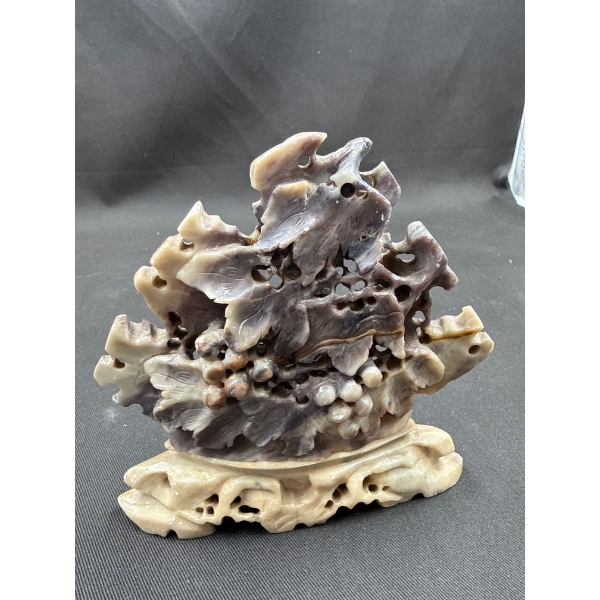 Antique Chinese Grape Vine Soapstone Carving  5.5 T
