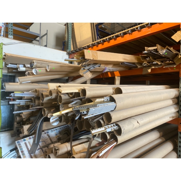 Trim Pieces and Materials Stored in Cardboard Tubes