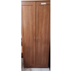 Image 1 : Wood-Finish MDF Armoire with Double Doors and Metal Handles