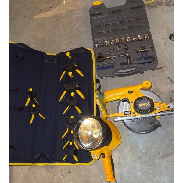 Tool Collection - DeWalt Saw DW939, Mastercraft Maximum Kit, Mastercraft Clamps 