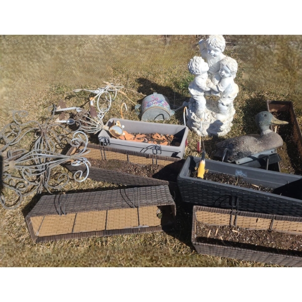 Outdoor Resin Statue of Children 12 W, 10 D, 24 T, Windowbox  Planters 24 W, 6 D, 6 T and More!