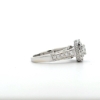 Image 3 : White Gold Ring with 0.35 ct Natural Diamond and Diamond Halo- 14 K Stamped