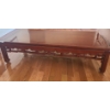 Image 1 : Asian Inspired Cherry Veneer Wood Coffee Table. 60 w, 24 l, 16 h