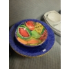Image 2 : Serving Bowls- Fruit Pattern: 10" Diameter, Sectioned Serving Dish 1" Diameter, Empty Wine Jugs 