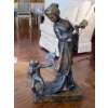 Image 2 : Plaster Cast Statue Lady With Monkey 17T