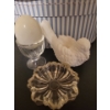 Image 5 : Antique Silver Vanity Set w/ Crystal Perfume Bottles Desk Mirror Vase & more