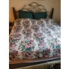 Image 1 : King Bed with Metal Scrollwork Headboard, Twin Box Springs and Supports