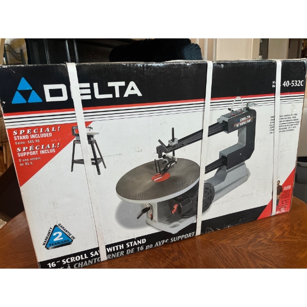  Delta 16” Scroll saw with stand brand new inbox never open 40-532c