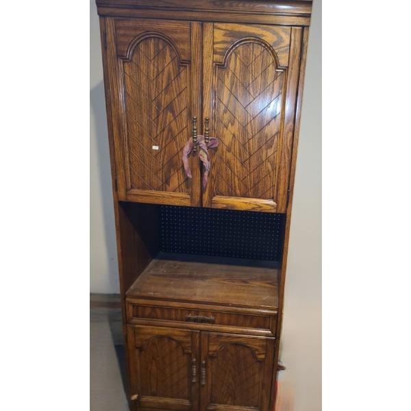 Entertainment Armoire w/ Cassette Tape Storage  30 W, 20.5 D, 78 T