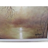 Image 2 : Framed Oil Painting of Tree and Water Reflection, Signed