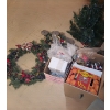 Image 1 : Holiday Decor Including: Ornaments, Mini Tree, Wreath, 3 Pillar Candleholder