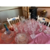 Image 1 : set of crystal glasses wine decanter coloured crystal vases and other small serving trays and dishes