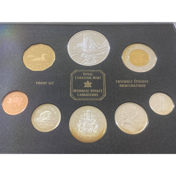 2003 Royal Canadian Mint Proof Set of Canadian Coinage in Original Packaging