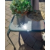 Image 2 : Outdoor Table 18 X 18, 17.5 T, Resin Pagodas 14 T, Artificial Plant, Hanging Baskets and More!