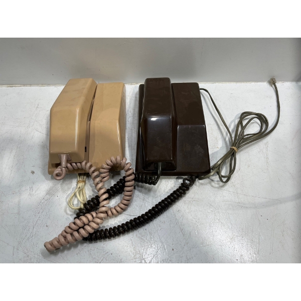 Vintage Brown/Pink Northern Telecom Tabletop Rotary-Dial Telephones