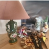 Image 1 : Ceramic Vase Lamp 28 T, Copper Kettle, Pitcher 12 T, Crystal Basket 7.5 T and More! 