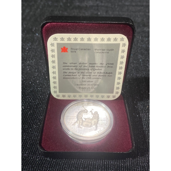 250th Anniversary of the Saint-Maurice Iron-Works Dollar 50% Silver 23.33 Grams