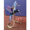 Image 3 : Swarovski Crystal Hummingbird Figurine with Floral Accent and Metal Stand