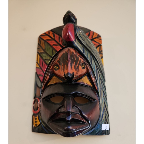 Painted Carved Wooden Decorative Masks 6.5 W, 10 T