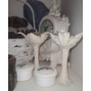 Image 3 : Assorted Household Collectibles, Basket, Candle Holders & Clock 11 h