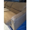 Image 2 : Camel Velvet Large L Shaped Couch, Some Damage See Photos, Longest Side is ~115L, 35T 
