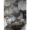 Image 2 : Metalware: Largest Tray: 12.5 x 6.5, Pitcher 13.5 T, Tall Basket 15 T, Serving Plate 10" and More!