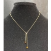 Image 1 : 10k Gold Necklace with Matching Dangle Earrings and Stone Beads