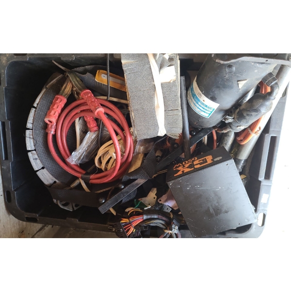 Bin Full of Assorted Garage Items 