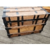 Image 8 : Vintage Wood and Black Metal Trunk, Lock Needs Replacing - 26"H x 36"W x 22"D