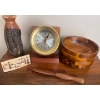 Image 1 : Maritime Brass Ships Clock w/ Hand Carved Decorative Woods 11T