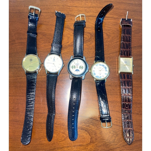 Five Vintage Wrist Watches  Uni-Sex 