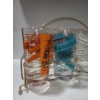 Image 2 : Vintage Glass Display/ Carrier w/ Eight World City Glasses- Carrier: 13 W, 7 D, 8 T 