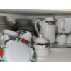 Image 2 : Tienshan Poinsettia Holiday Dishes Includes: Plates, Bowls, Cups, Teapot, Gravy Boat, Platter