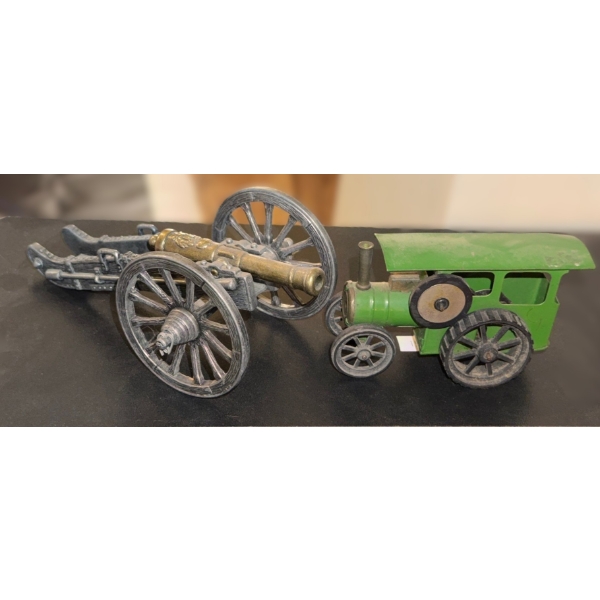 Metal Collectibles: Cannon 4 x 6.5 and Tractor 4.5 W, 2 D, 2.5 T