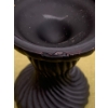 Image 3 : Vintage Hand Blown Martini Glass, Black Candle Holder, Black/Purple Ruffled Rim Vase; Light Chipping