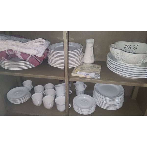 Contents of Cupboard, Mikasa Italian & French Countryside Dinnerware & Table Linens