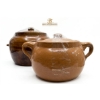 Image 2 : Lidded Brown Glazed Stoneware Pots