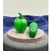 Pepper and Cucumber Snuff Bottles with a Spoon 2.25H