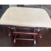 Image 3 : Upholstered Vintage Oak Glider w/ Ottoman 