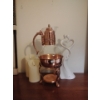 Image 2 : Vintage Copper Carafe Coffee Heat Proof Glass Decanter w/Warmer & Home Decor