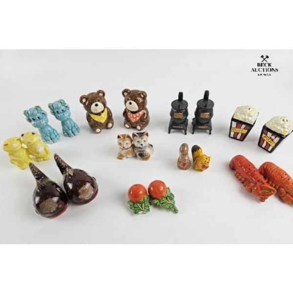 Different Porcelain figurals Salt And Pepper Shakers.
